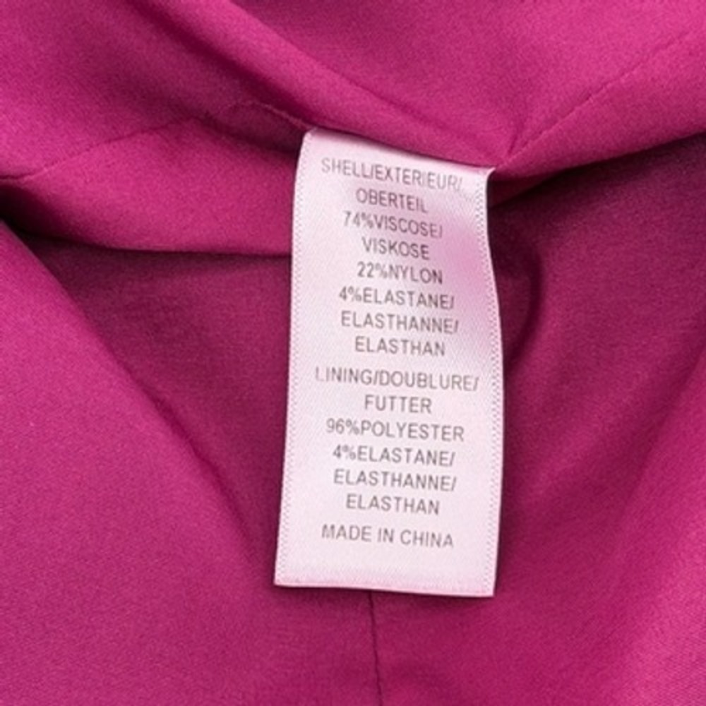 Adrianna Papell Beaded Neck Sheath Dress Fuschia Cap Sleeve Zipper Closure US 12 - Picture 5 of 9